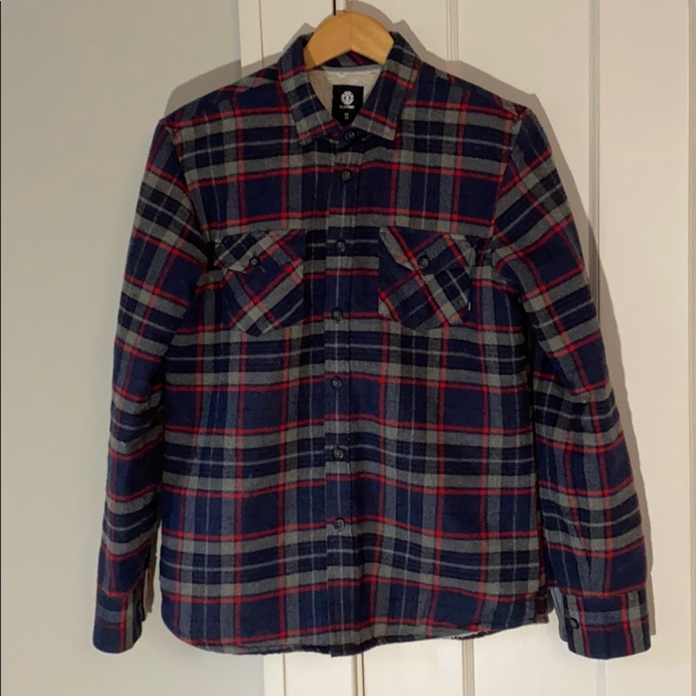 ✅ ELEMENT Sherpa Lined Plaid Jacket Coat Size S